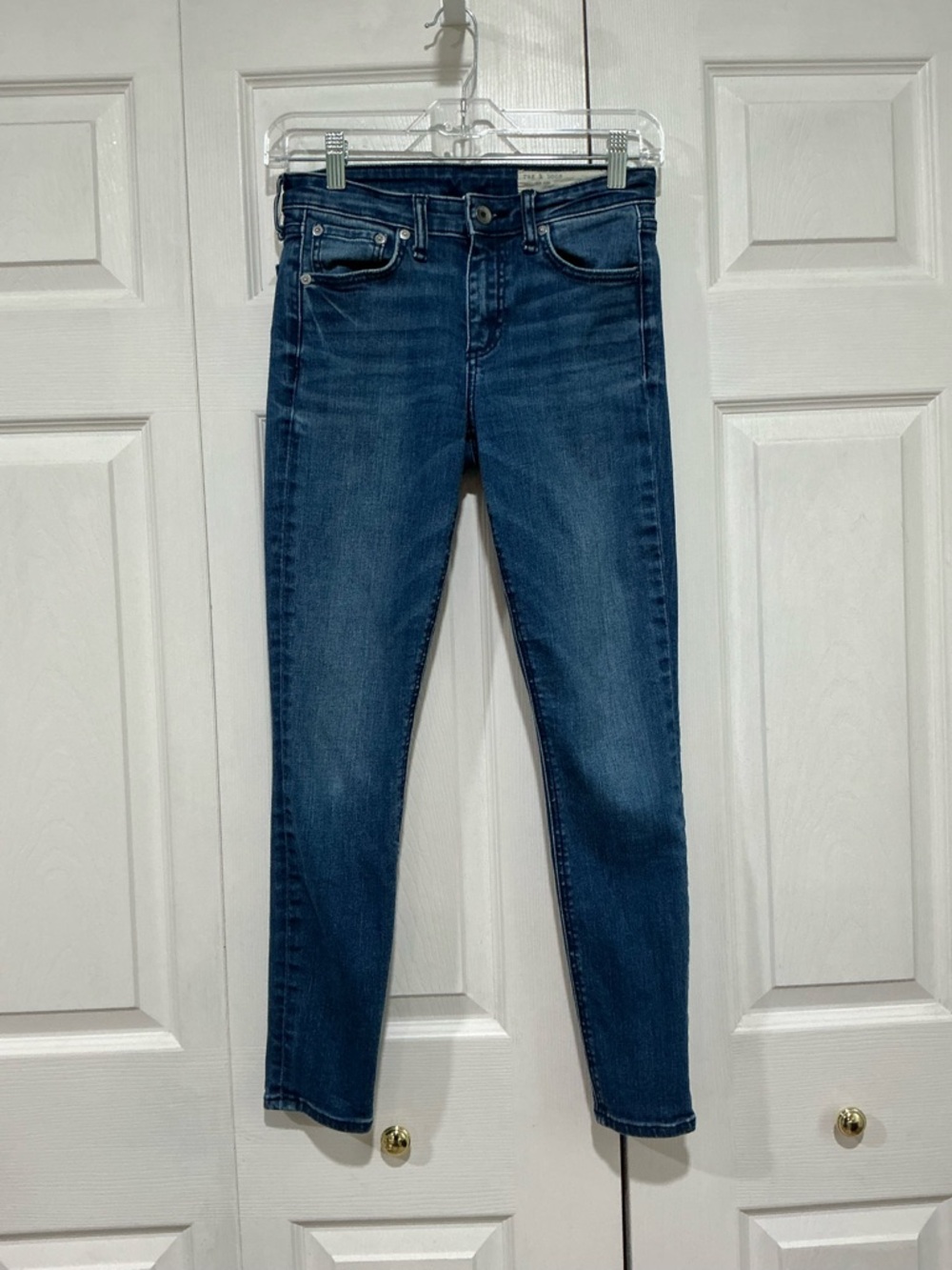 🤎 Rag & Bone Cate Mid-Rise Skinny Blue Denim Jeans - 0 / 25 - Picture 2 of 9